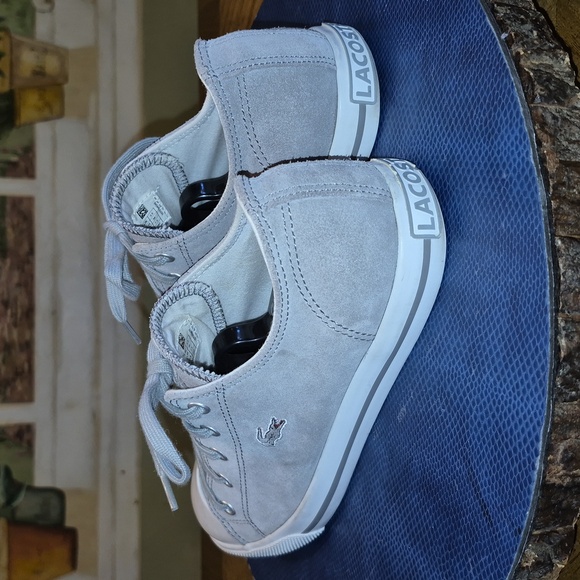 Lacoste Womens Gray Suede Sneakers sz. 7.5 (#1002A) EC. - Picture 7 of 16